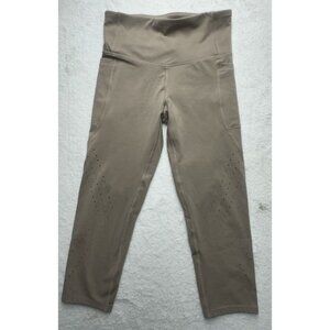 Champion Capri Leggings Women's S Tan Cropped Stretch Elastic Waist Activewear
